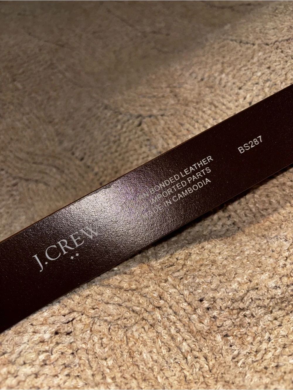J.Crew Brown Leather Tortoise Shell Buckle Belt L-XL NWT - Picture 5 of 6